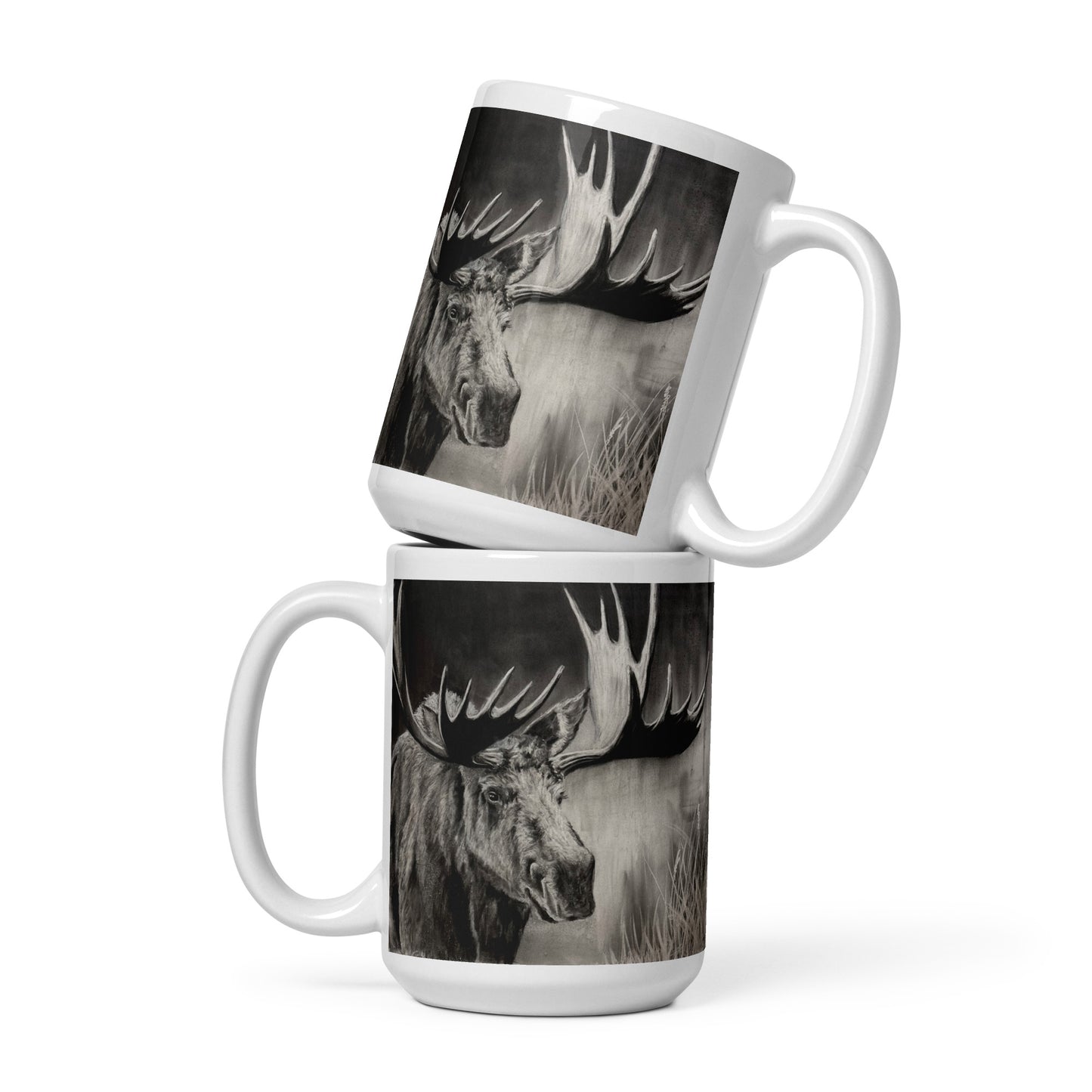 White glossy mug