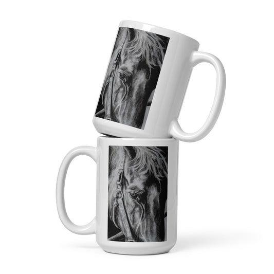 White glossy mug